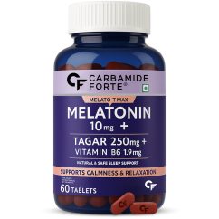 Carbamide Forte Melatonin 10mg with Tagar 250mg and Vitamin B6 — 60 Tablets Front